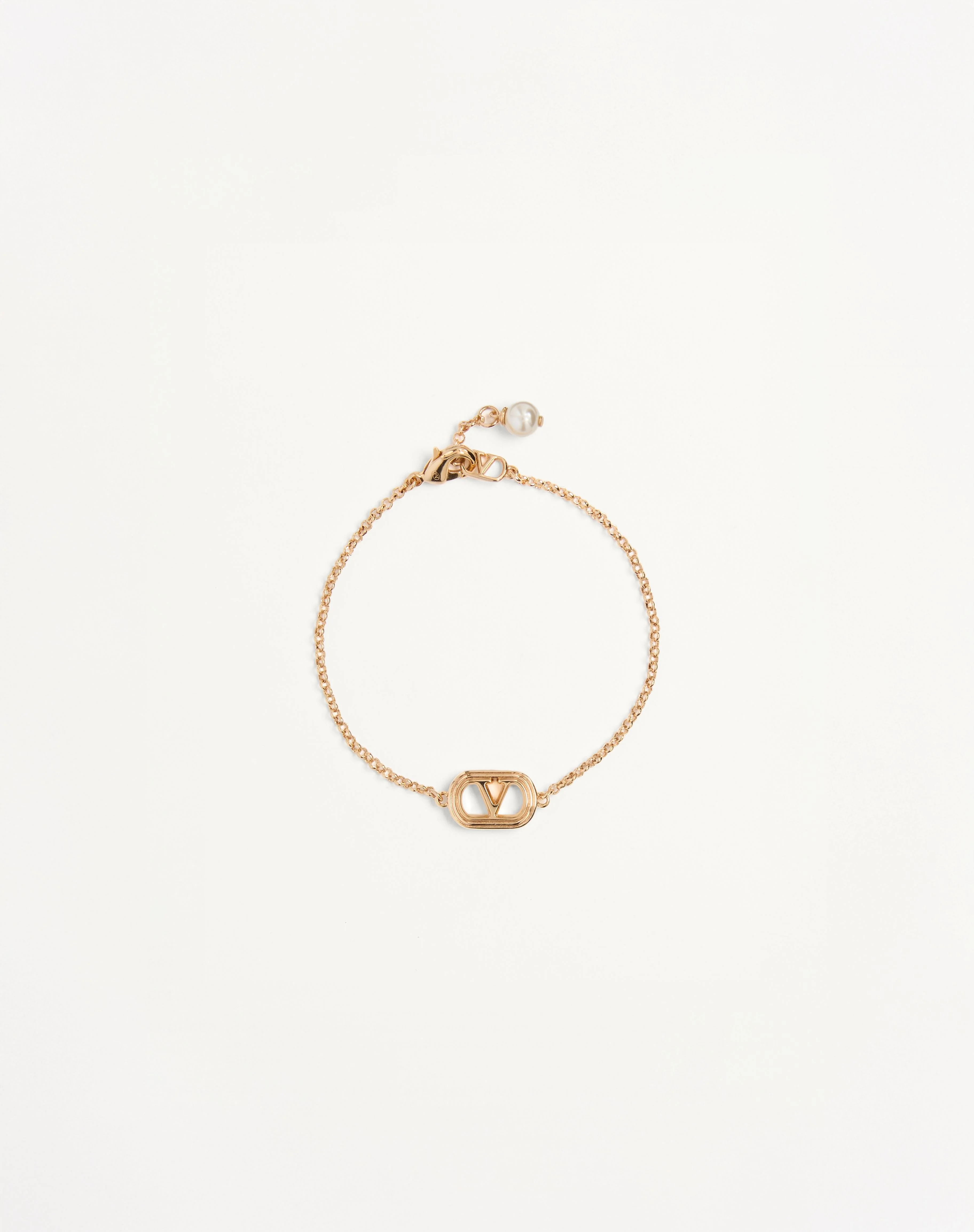 OVAL BRACELET IN METAL AND SWAROVSKI® PEARL - 1