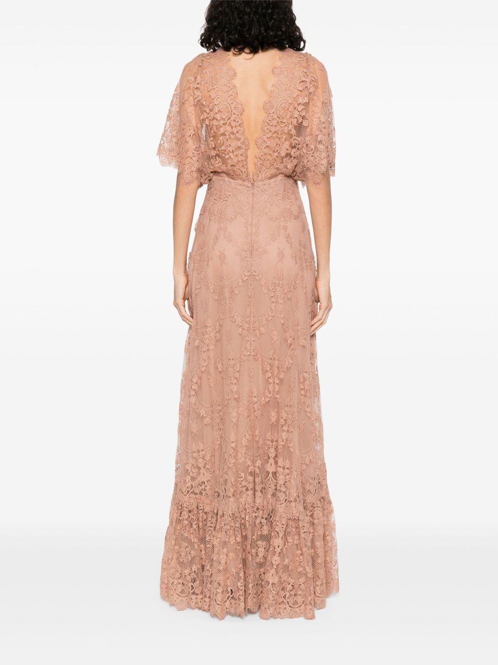 V-neck midi lace dress - 4