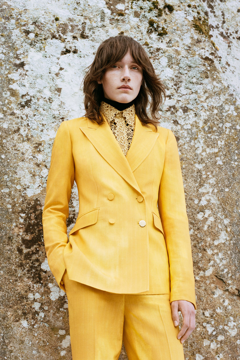 GABRIELA HEARST Angela Blazer in Cadmium Yellow Virgin Wool outlook