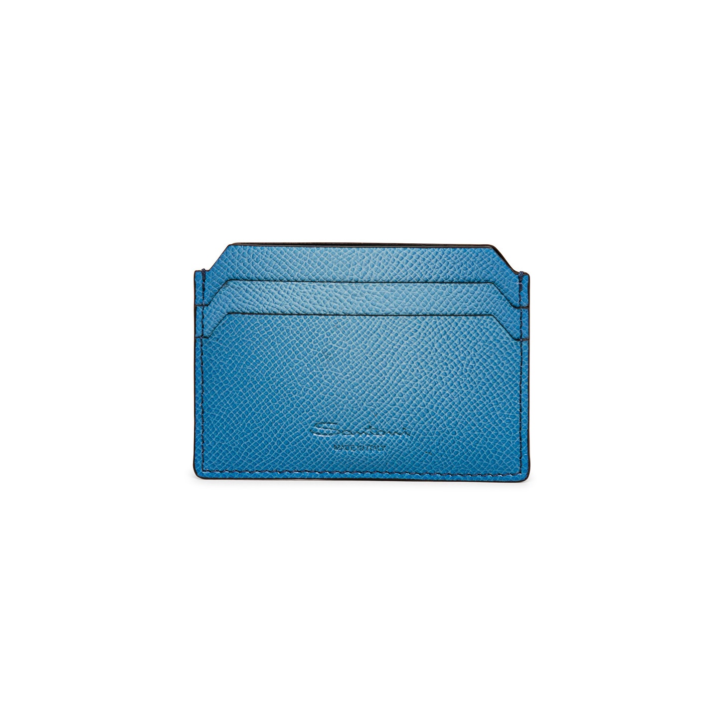 Light blue saffiano leather credit card holder - 1