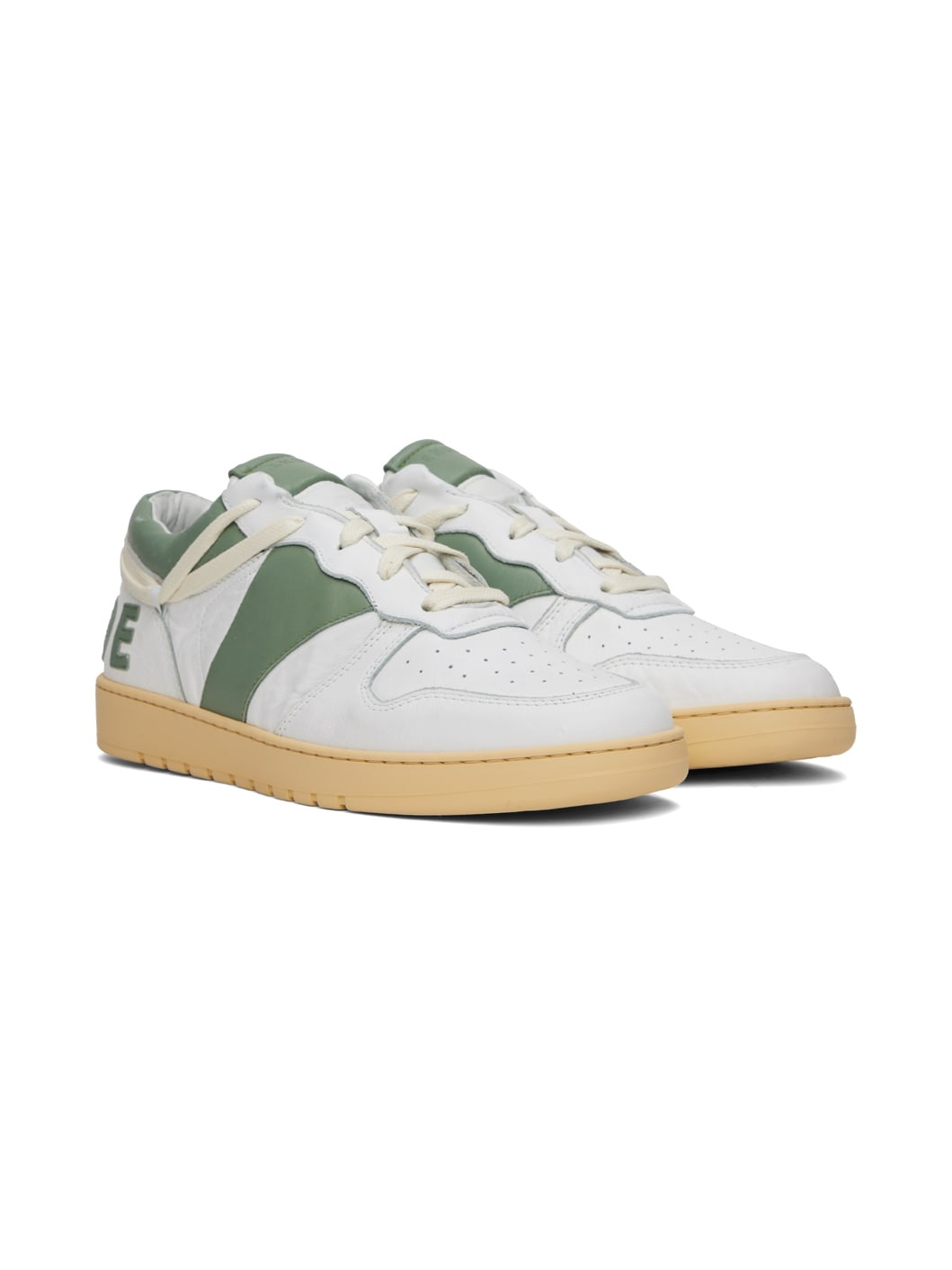 スニーカー Rhecess Low Sneakers - Rhude - Leather - White/Green Rhecess Low Sneakers - Rhude - Leather - White/Green