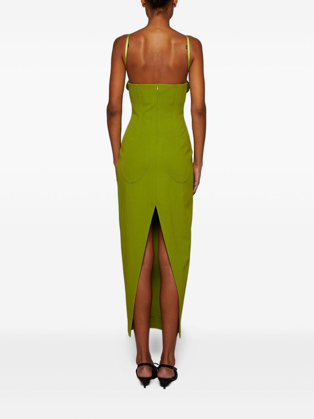 rose-embellished midi dress - 4