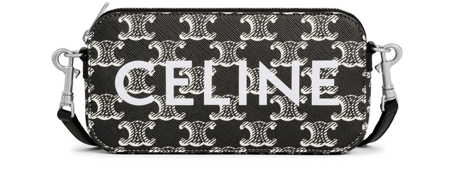 Horizontal pouch  in Triomphe canvas two-tone with print - 1