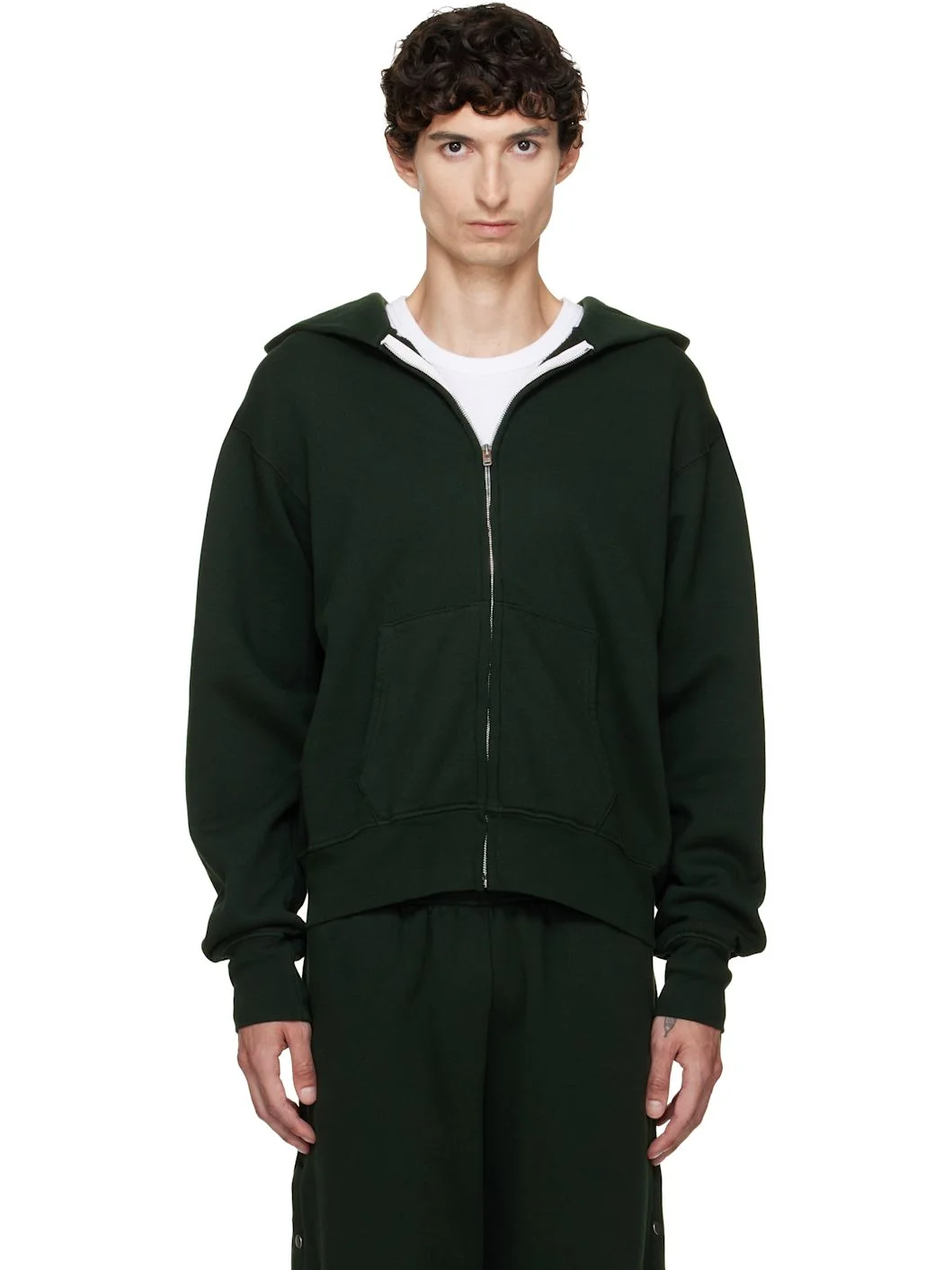 Green Heavyweight Zip Hoodie - 1
