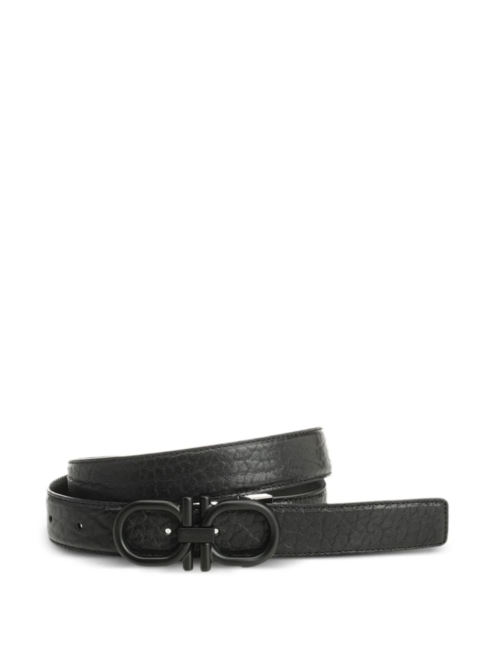 Gancini pebbled leather belt - 1