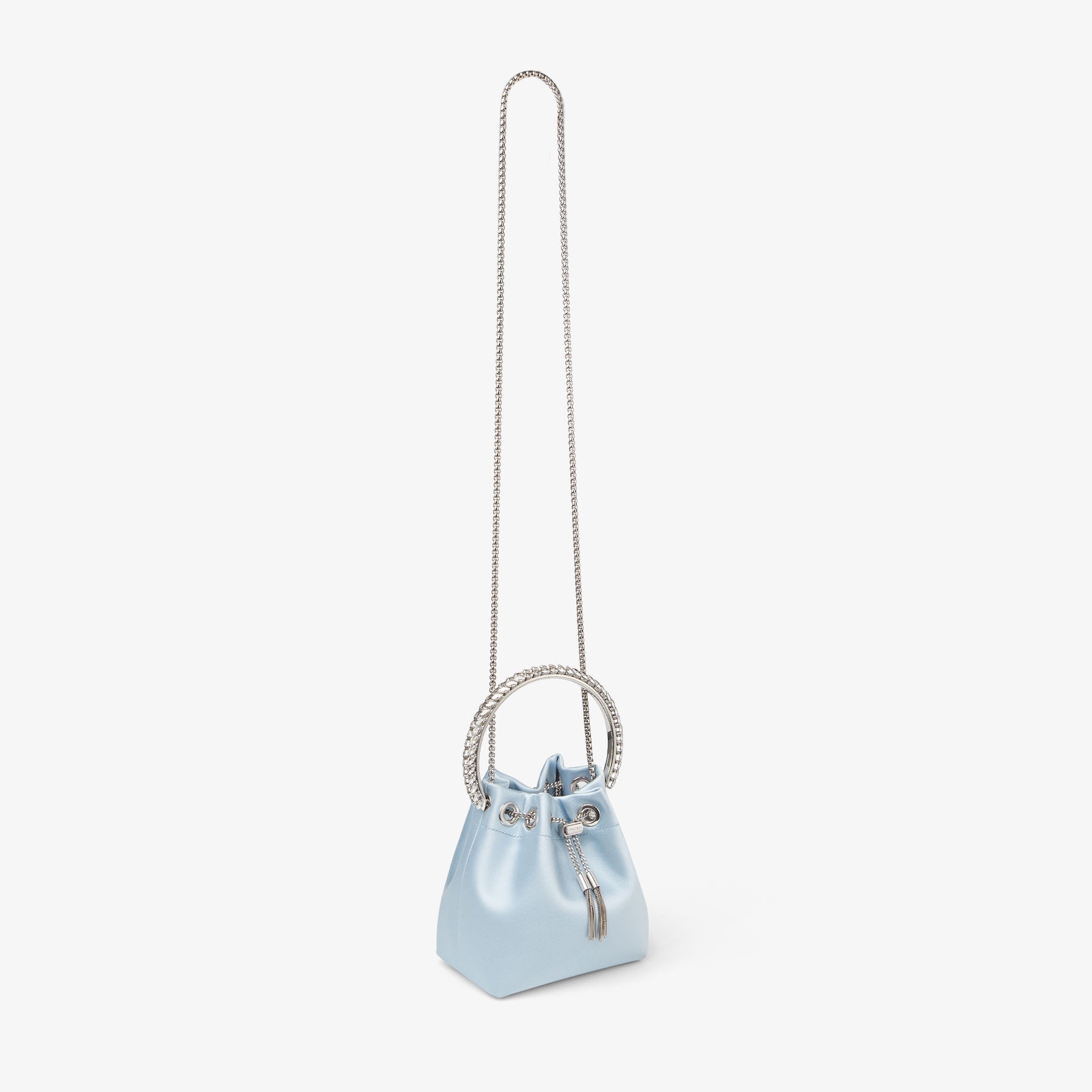 Bon Bon
Ice Blue Satin Bag with Swarovski Crystal Handle - 6