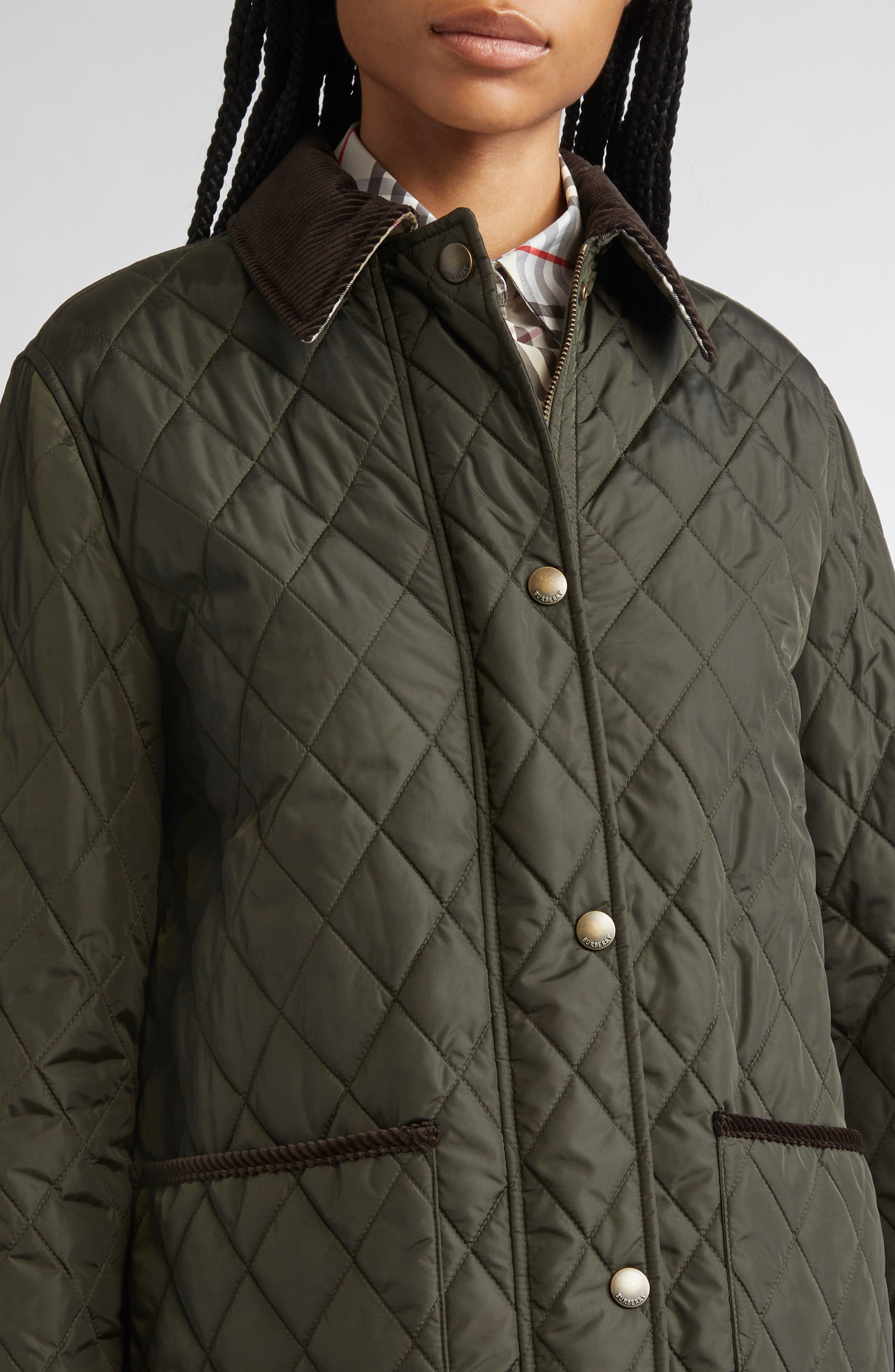burberry Quilted Nylon Coat in Shale/Brush Ip Check at Nordstrom - 5