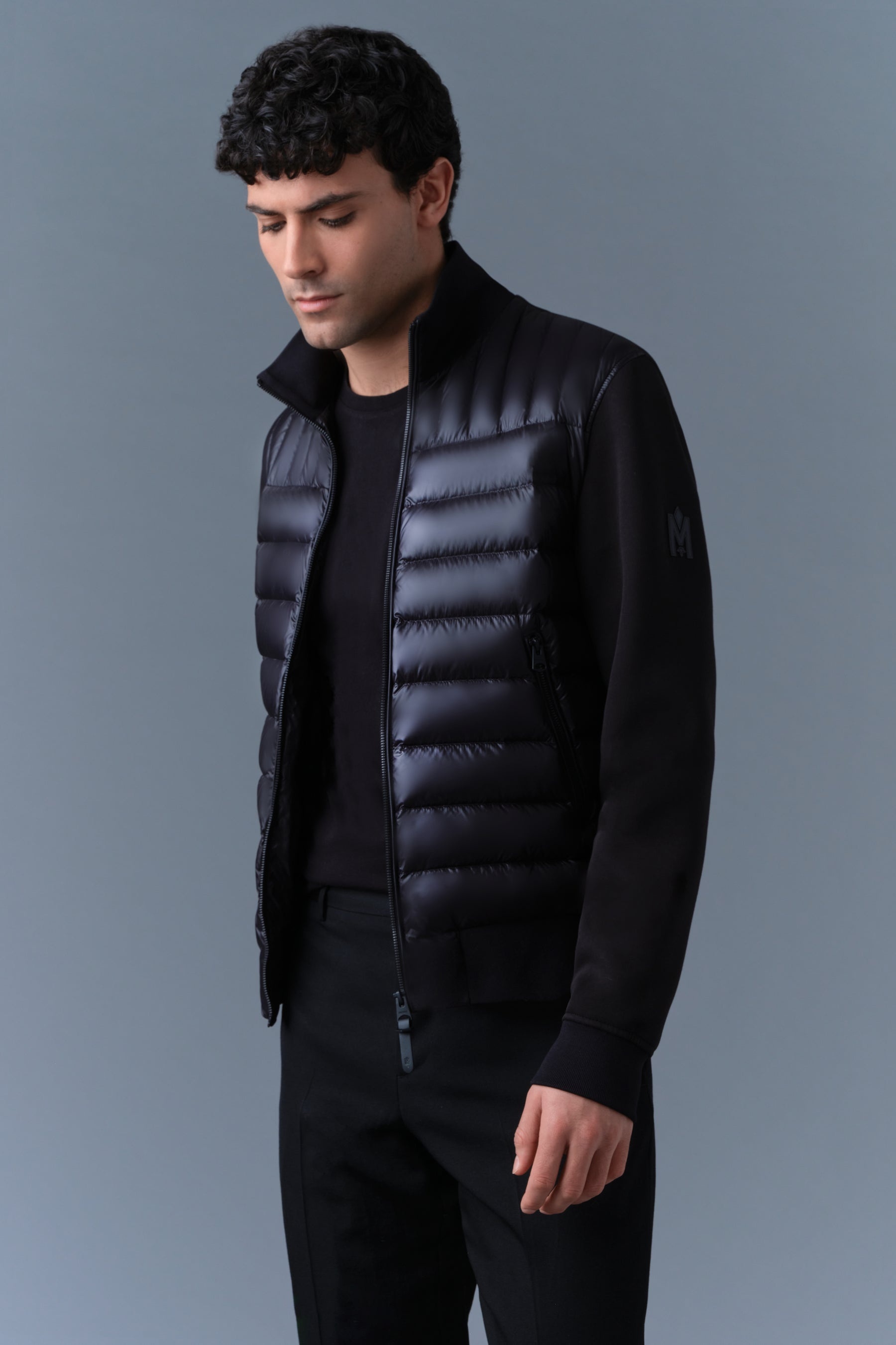 COLLIN-R Nano Down Mixed Media Bomber Jacket - 5