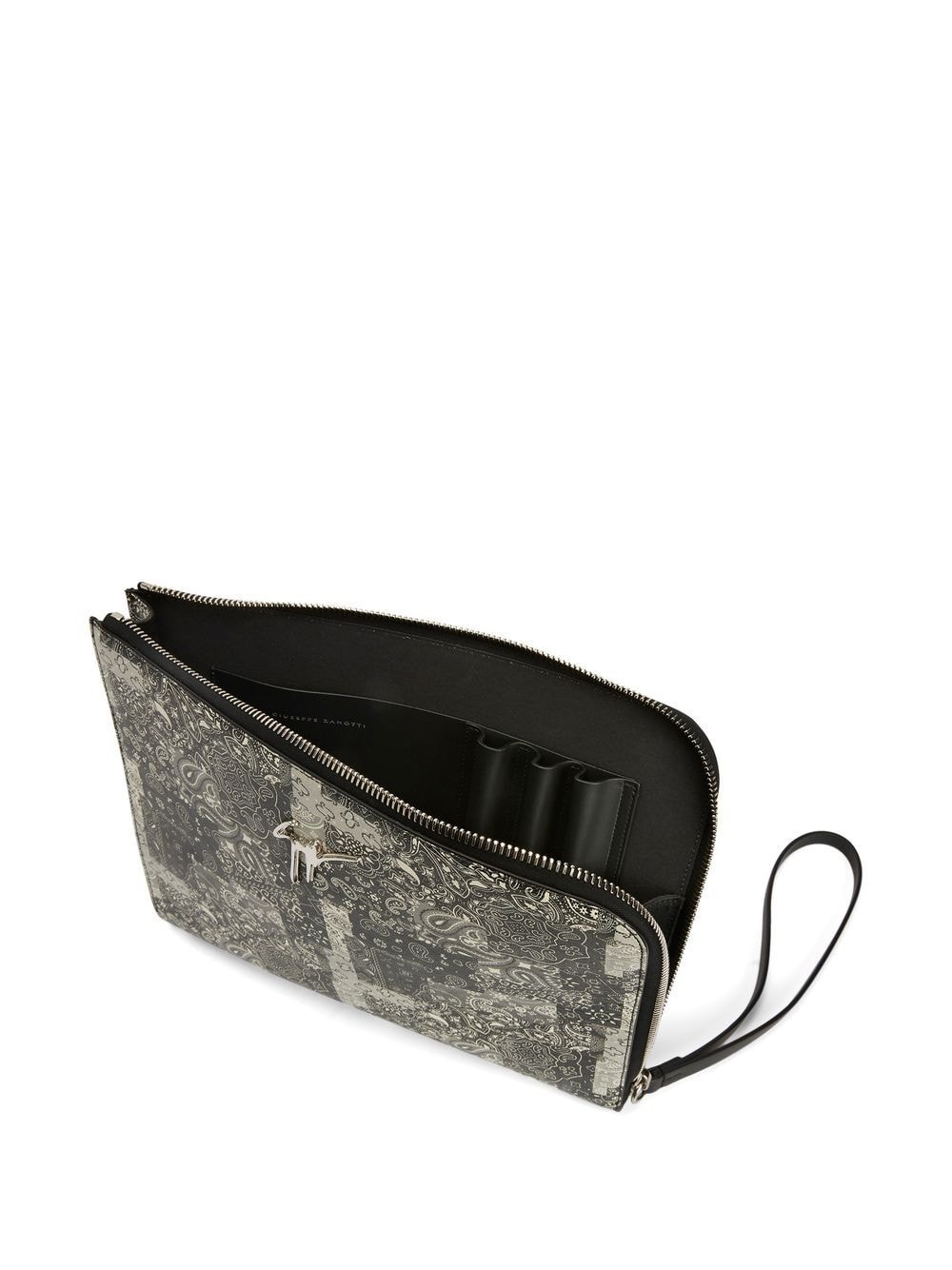 paisley-print leather pouch - 5