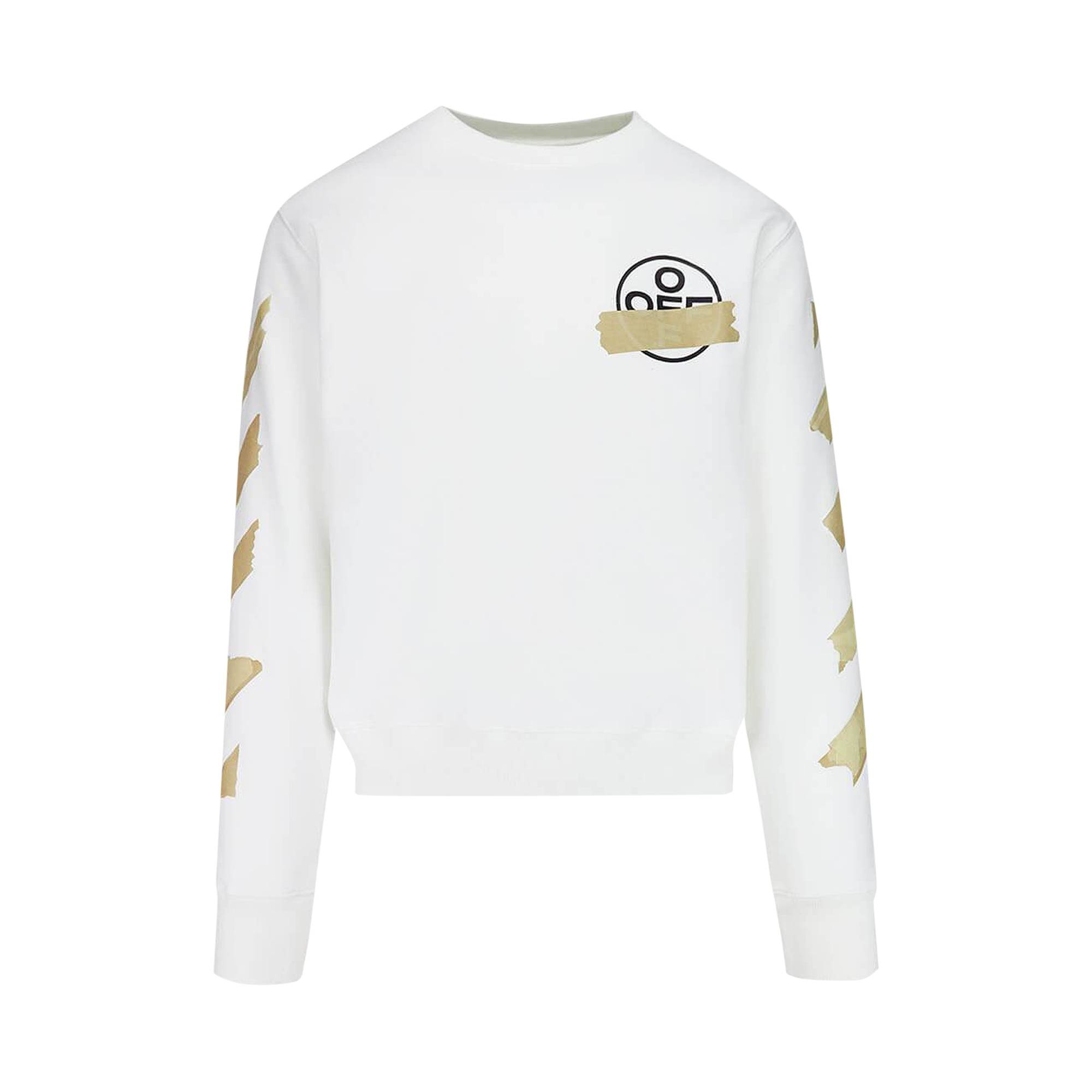 Off-White Tape Arrows Slim Crewneck 'White/Beige' - 1