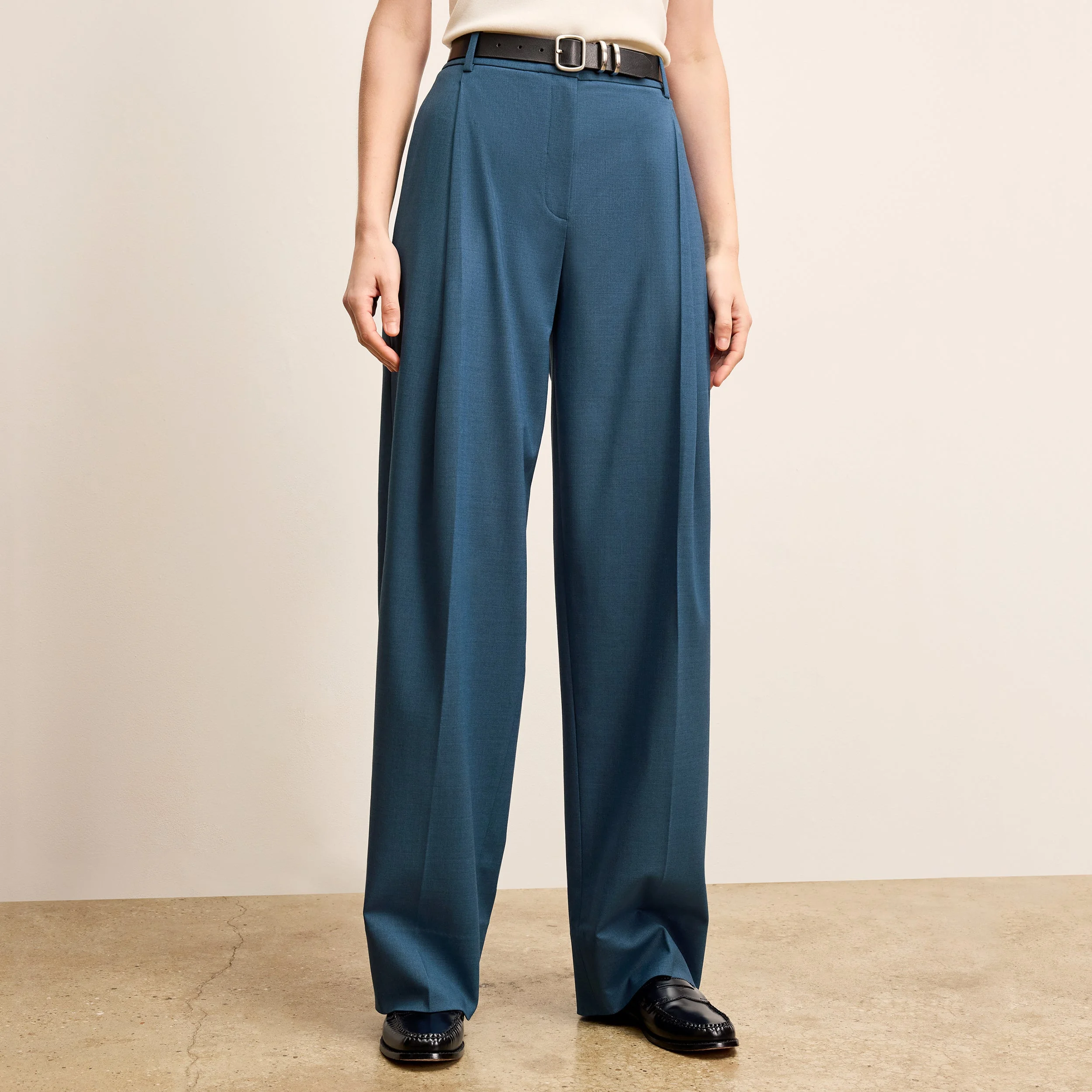 Rina Sculptural Pant - Italian Wool Twill - 1