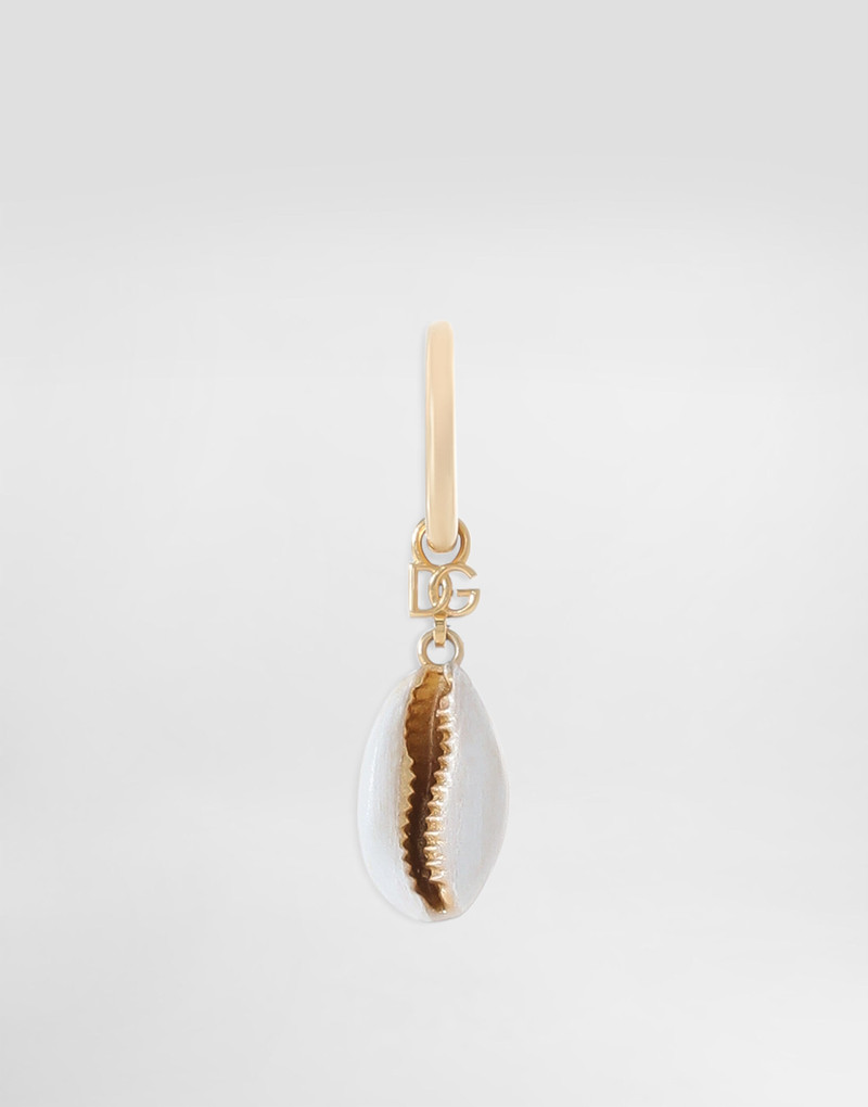 Creole single earring with shell 1