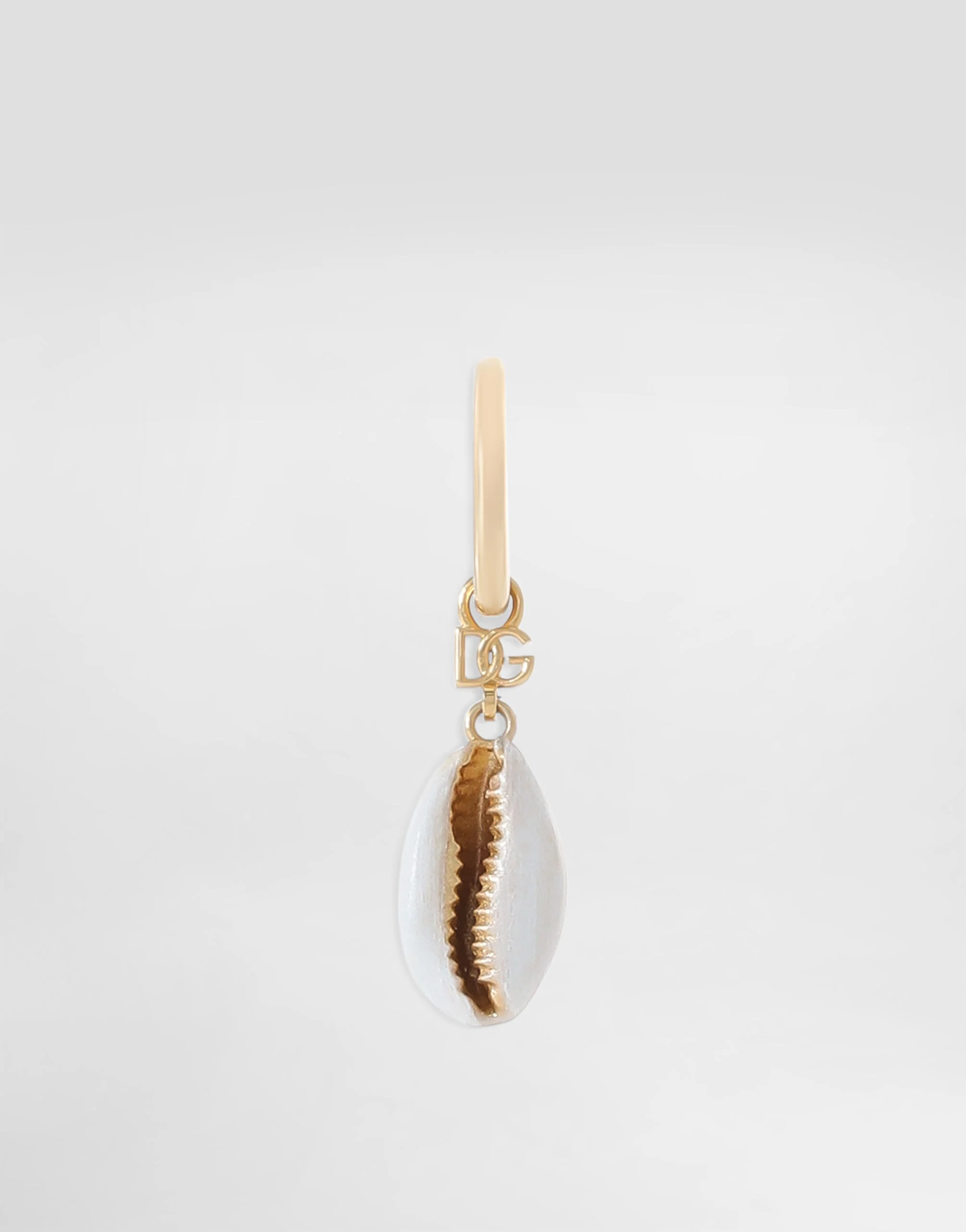 Creole single earring with shell - 1