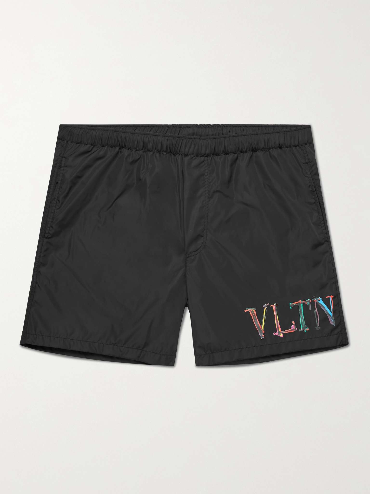 Mid-Length Logo-Print Swim Shorts - 1