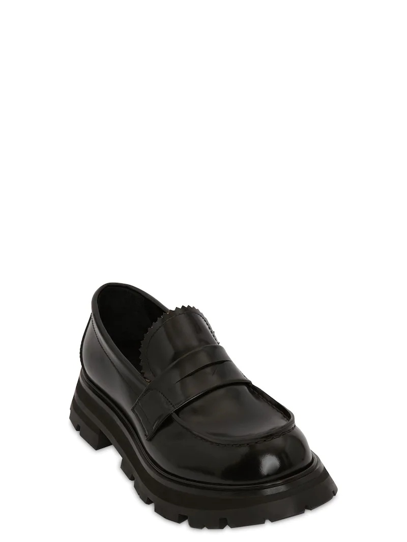 45MM BRUSHED LEATHER LOAFERS - 4