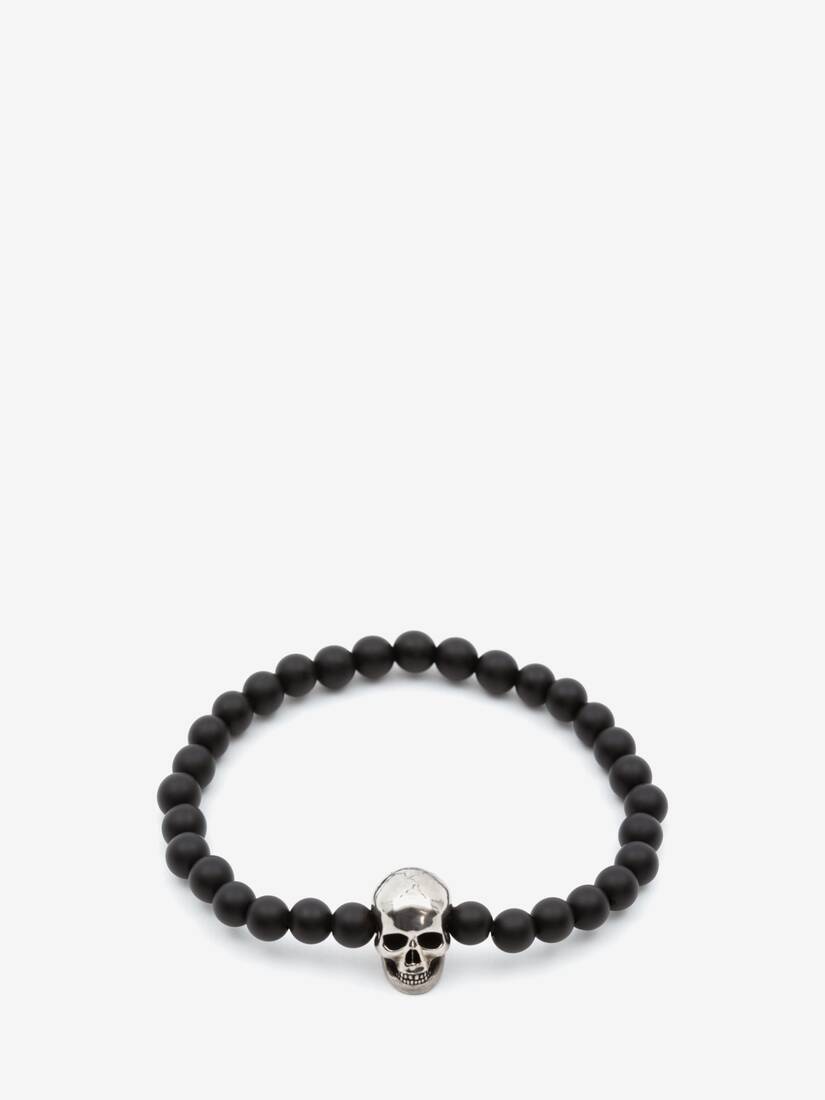 Skull Beaded Bracelet in Black/silver - 1