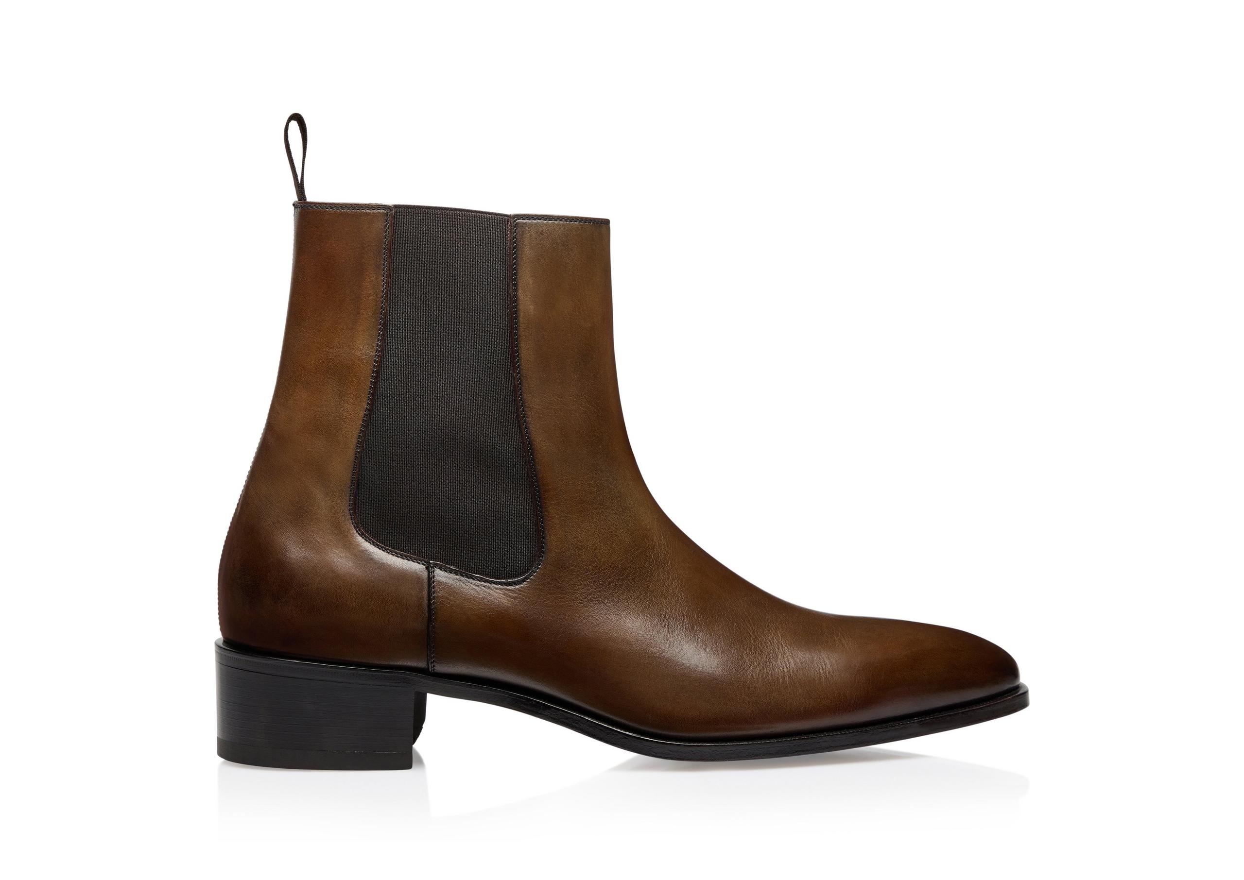 BURNISHED LEATHER ALEC CHELSEA BOOT - 1