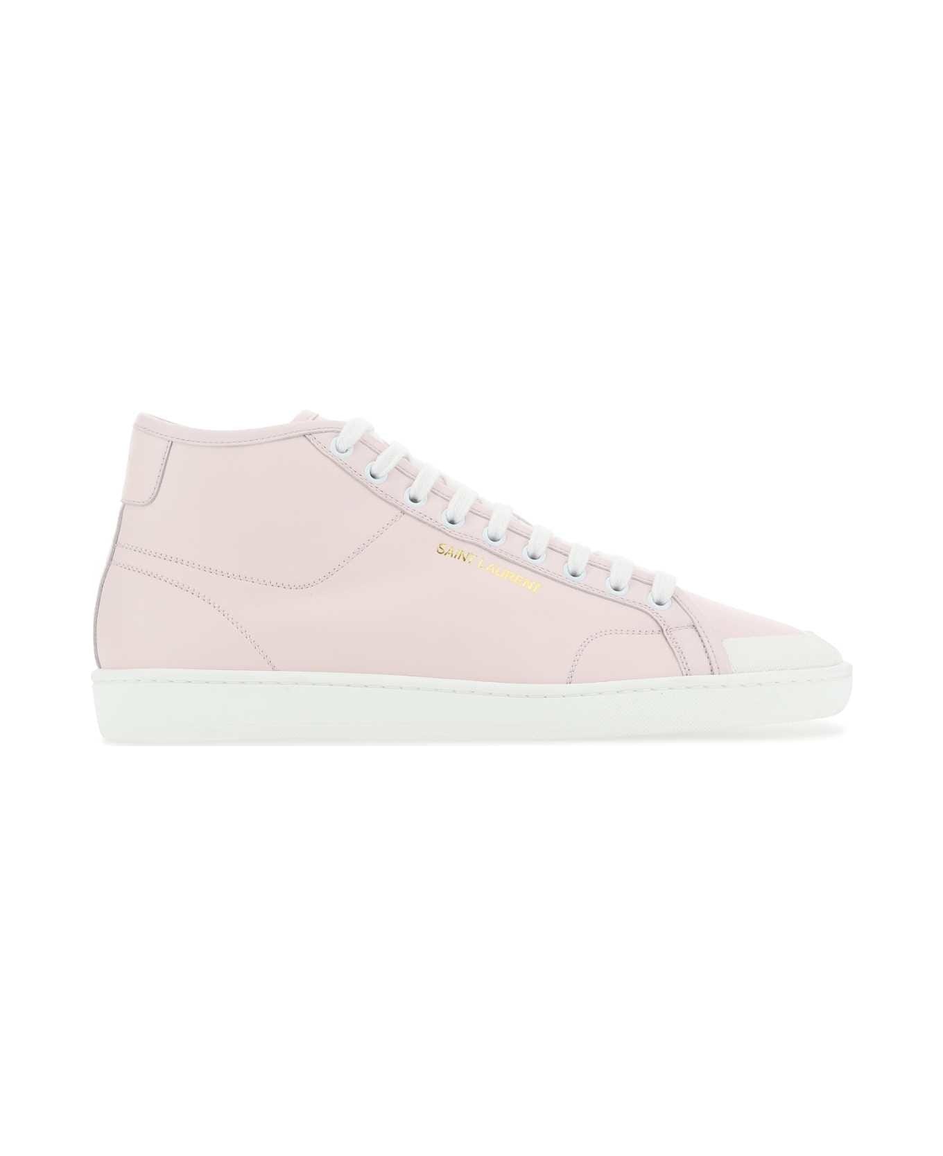 Pastel Pink Leather Court Classic Sneakers - 1