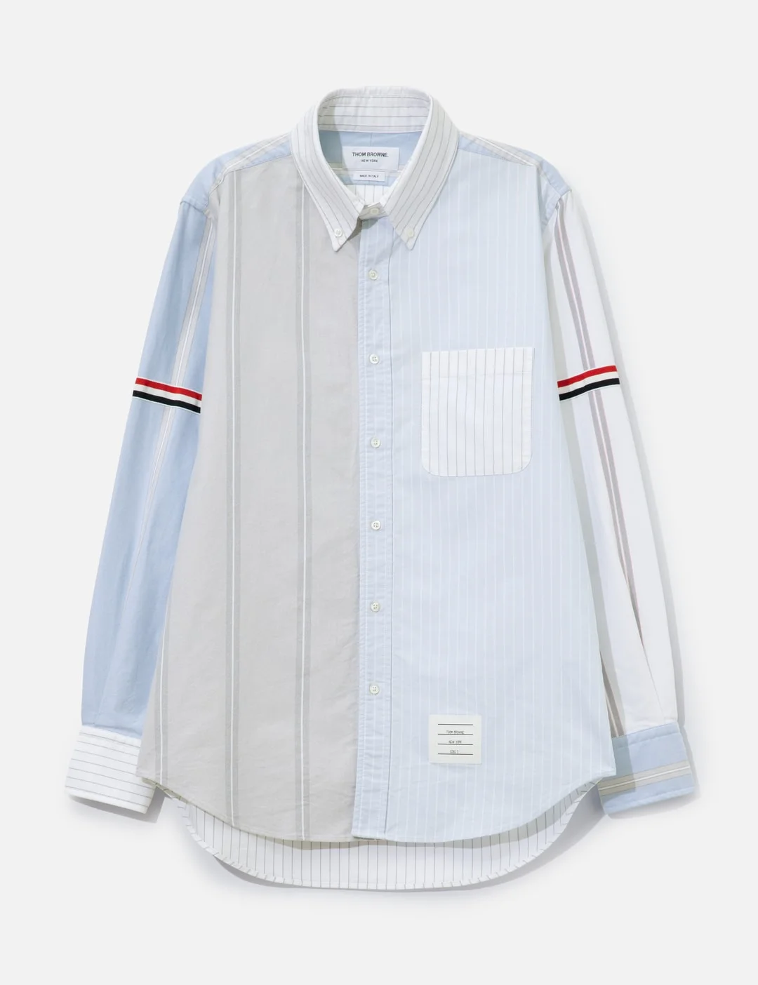 FUNMIX SHIRT WITH GROSGRAIN ARMBANDS IN PINSTRIPE OXFORD - 1