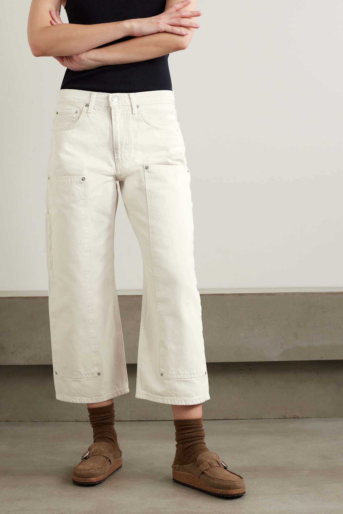 RE/DONE The Shortie cropped mid-rise wide-leg jeans