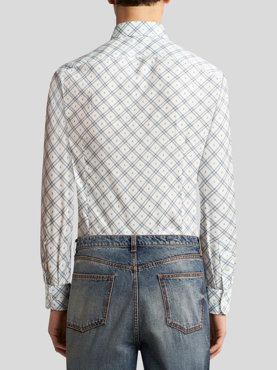MICRO-PAISLEY AND CHECK SHIRT - 4