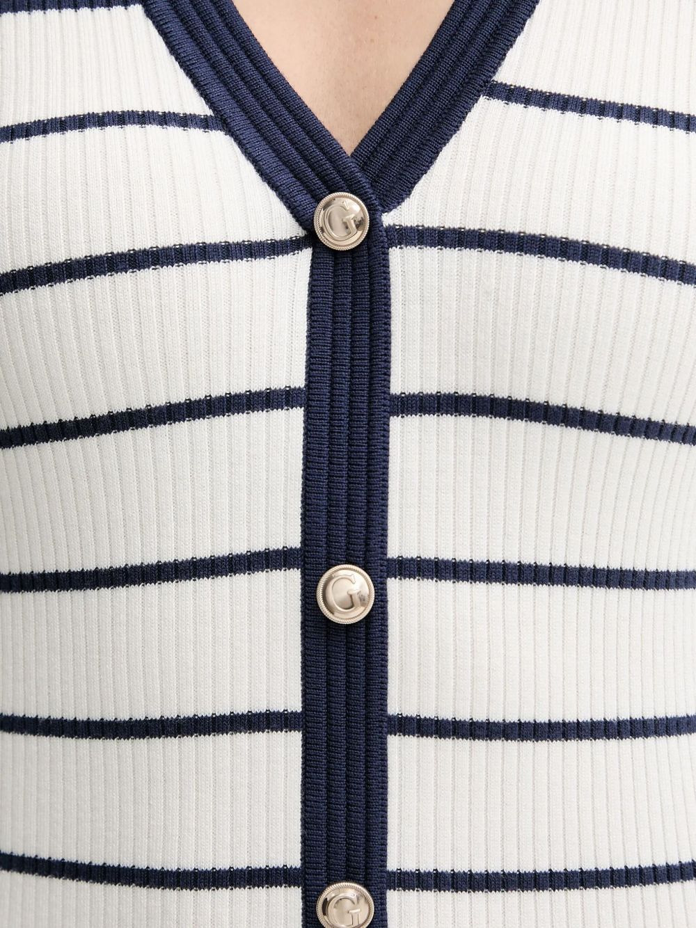 striped button-front midi dress - 4