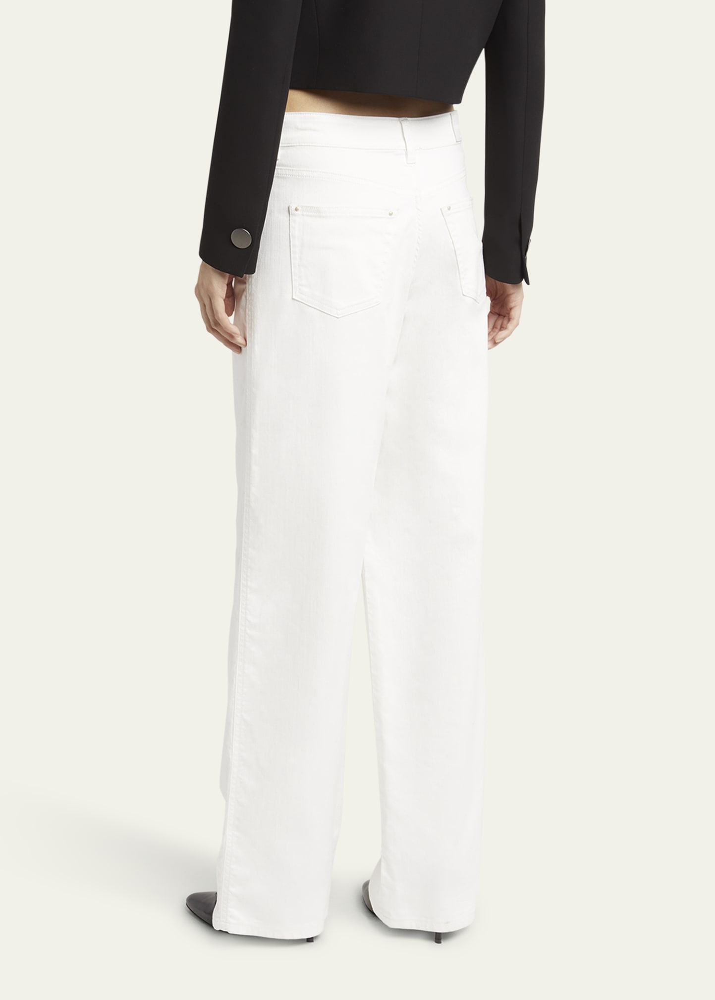 Wide Leg Stretch-Cotton Jeans - 3