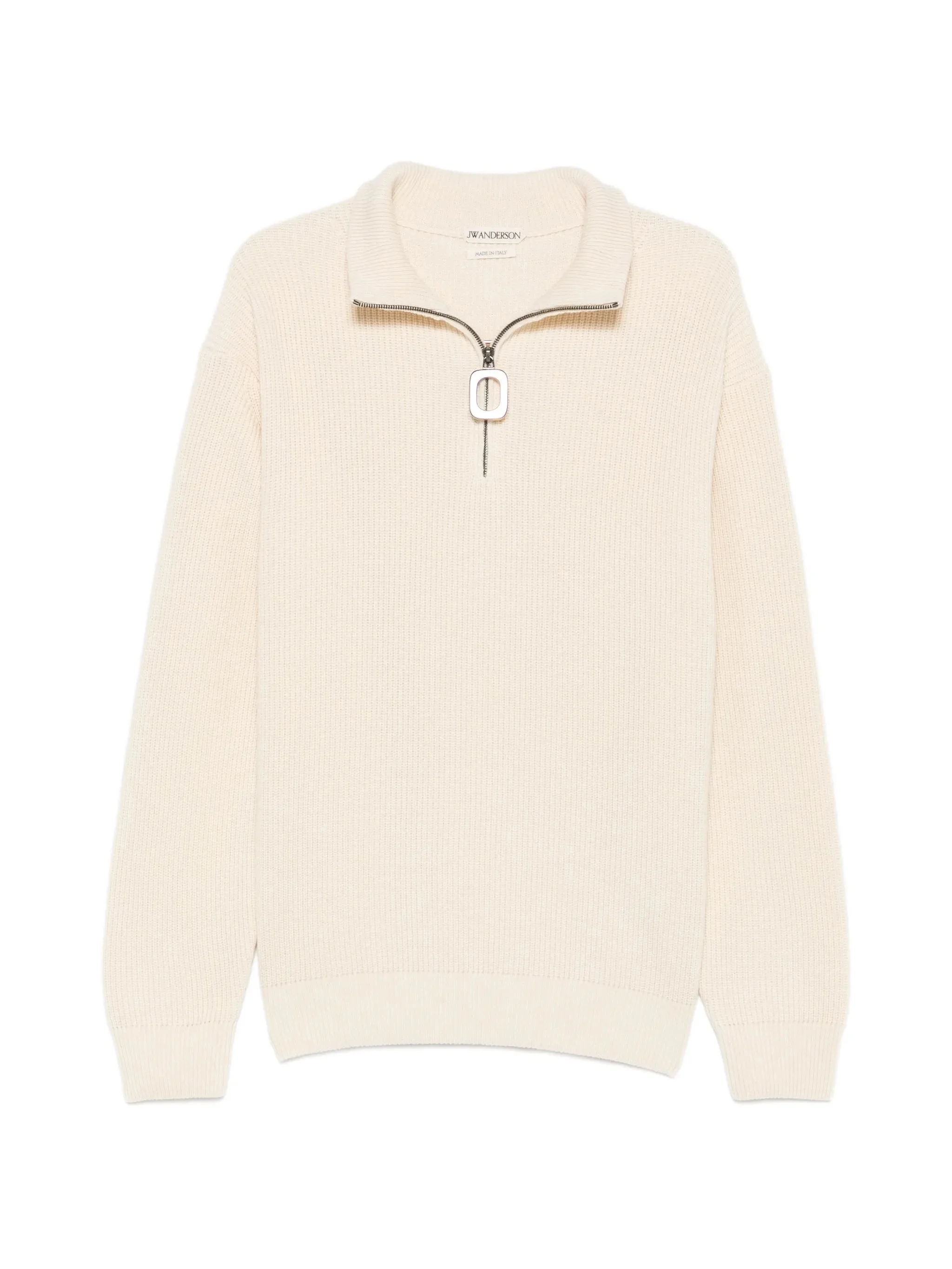 Jw Anderson Half-zip Ribbed-knit Sweater - 1