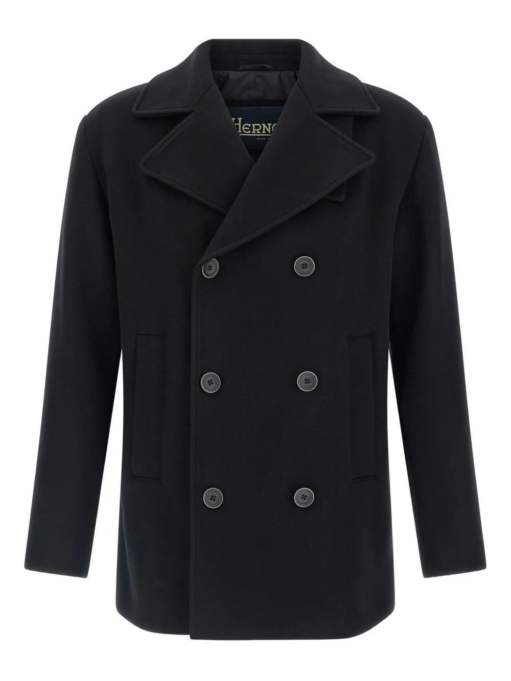 double-breasted high-neck coat - 1