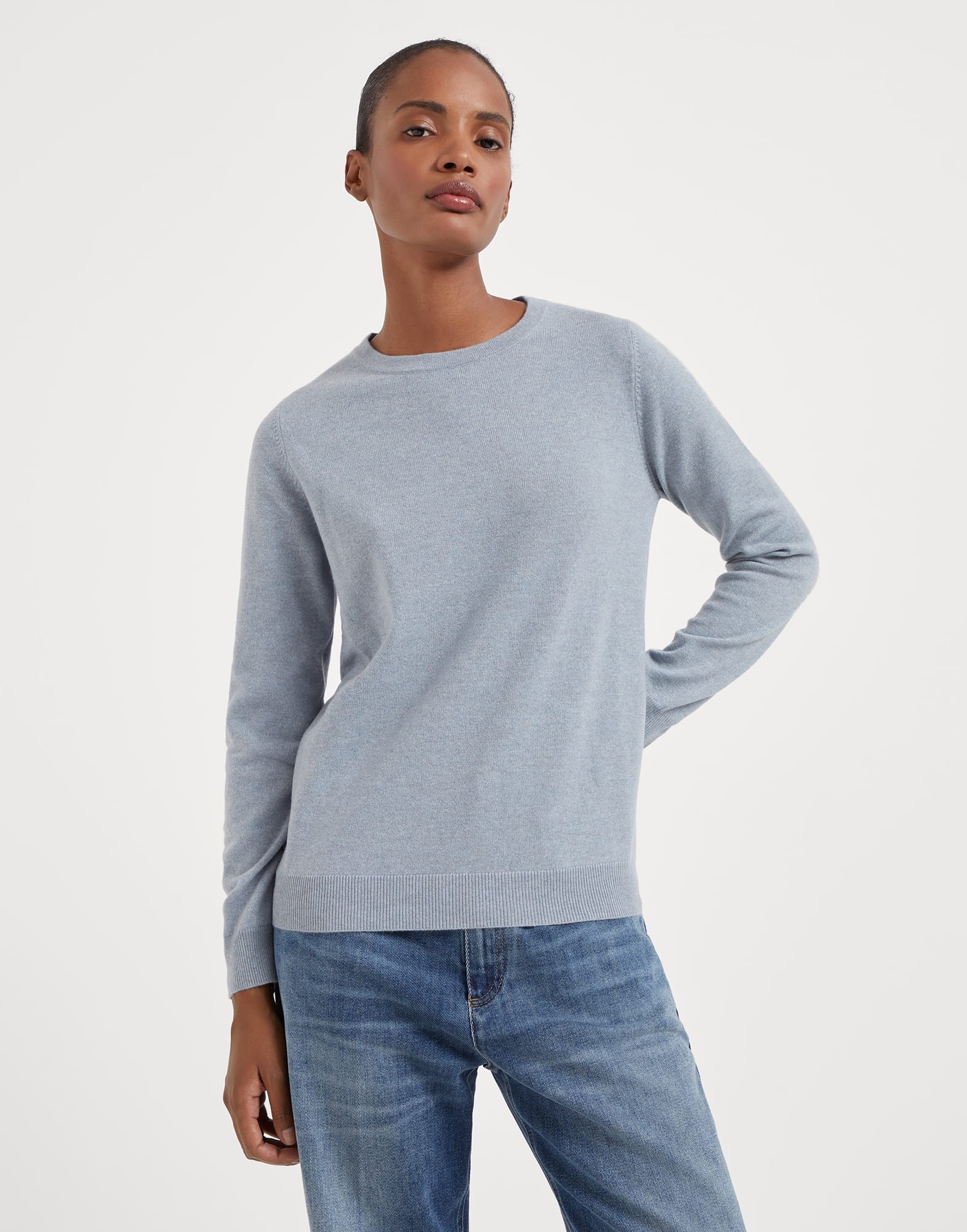 Cashmere sweater with monili - 1