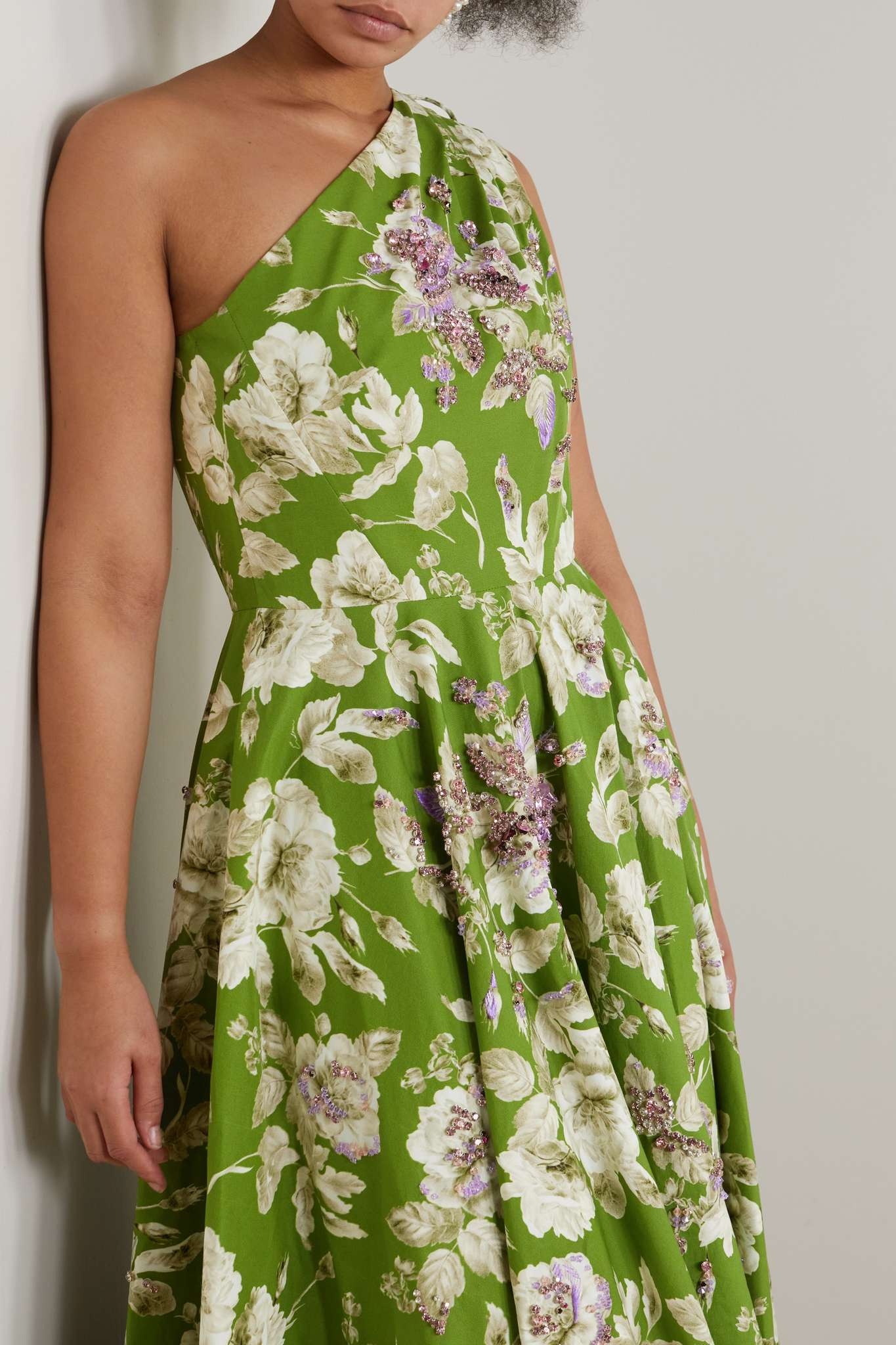 Johanne one-shoulder crystal-embellished cotton-faille gown - 5
