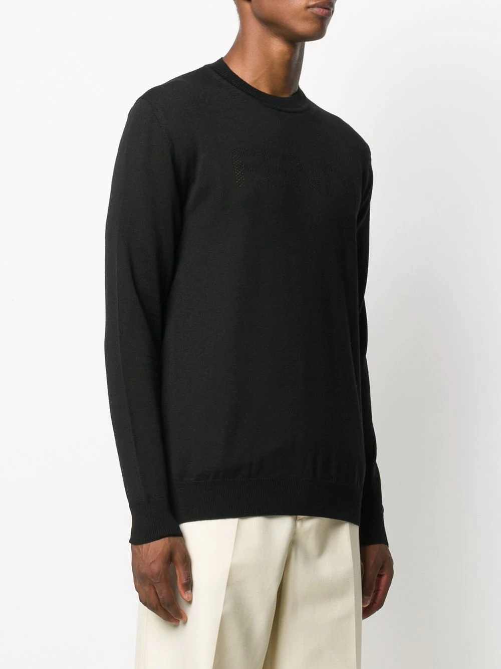 perforated logo detail jumper - 3