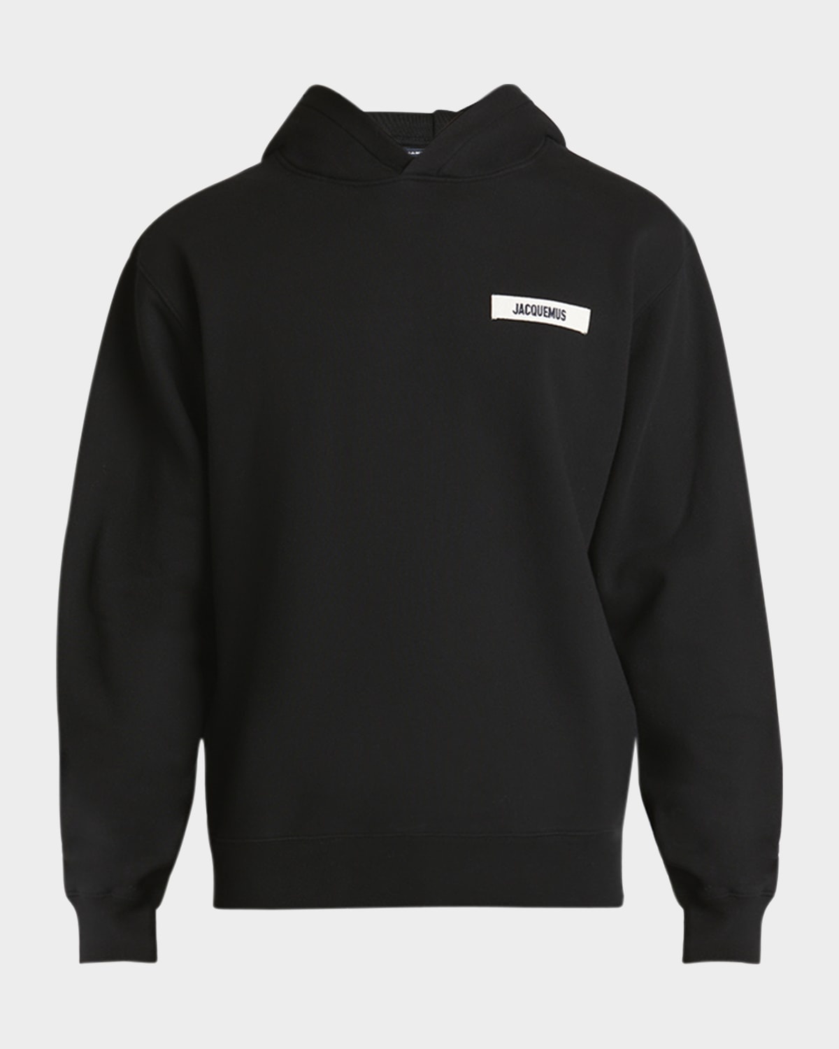 JACQUEMUS Men's Grosgrain Logo Hoodie | neimanmarcus