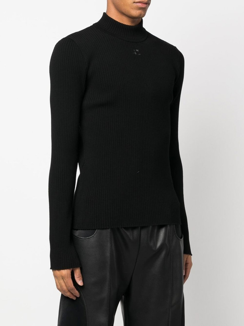 logo-embroidered ribbed-knit jumper 3