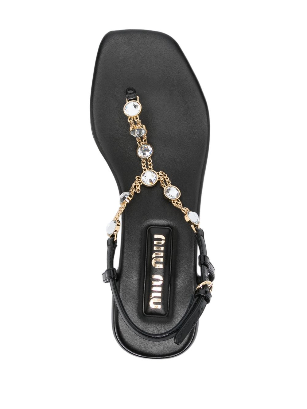 crystal-embellished leather sandals - 4
