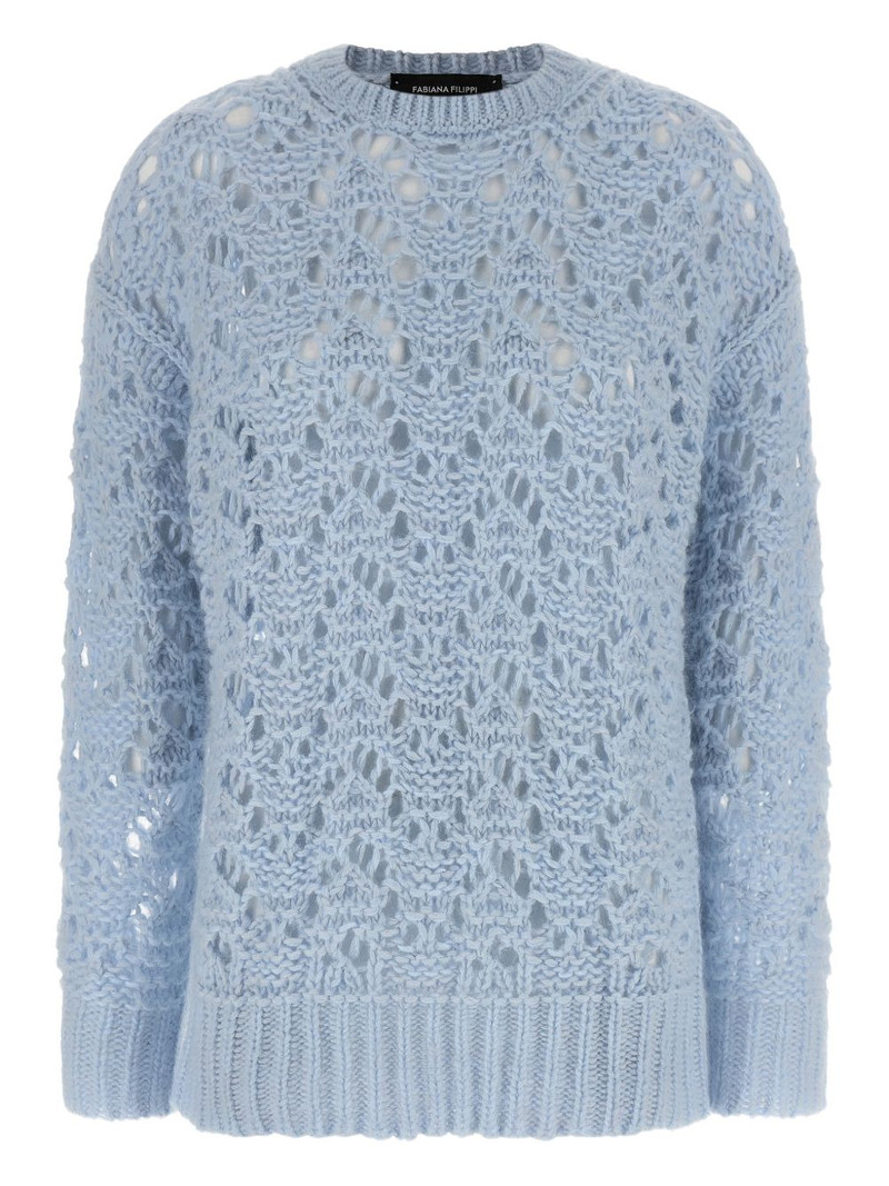 openwork crew-neck sweater 1