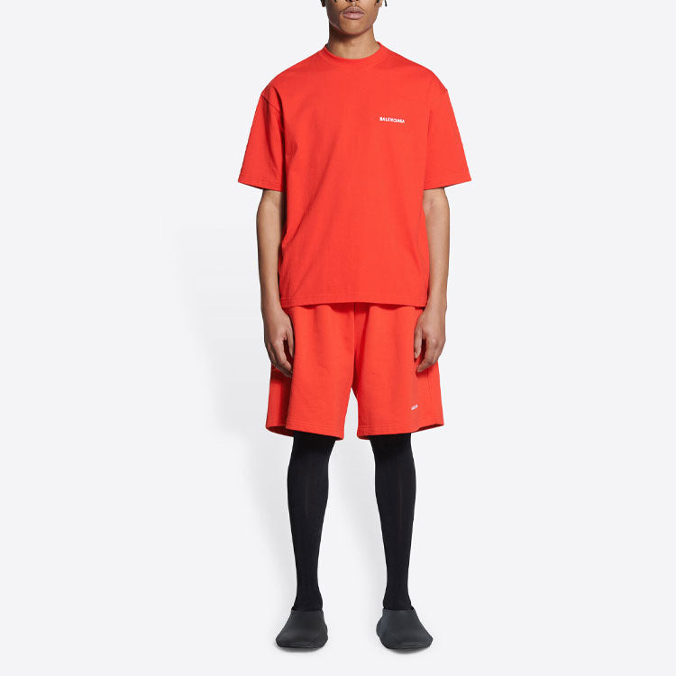 Balenciaga Logo T-Shirt Medium Fit 'Bright Red' 612966TMVF43168 - 3