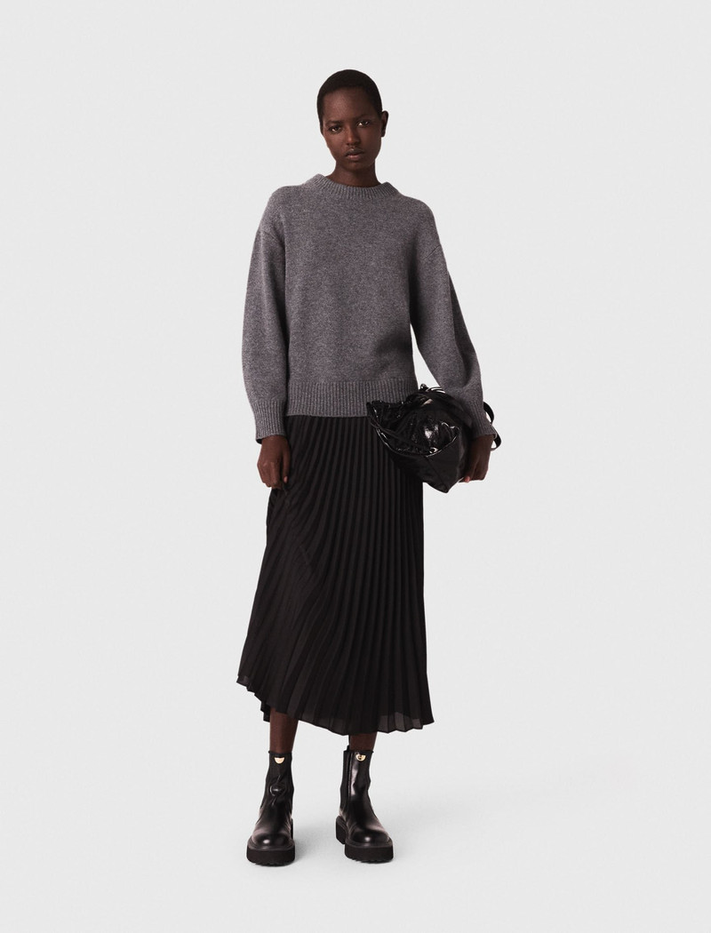 maje Dual-material maxi dress outlook