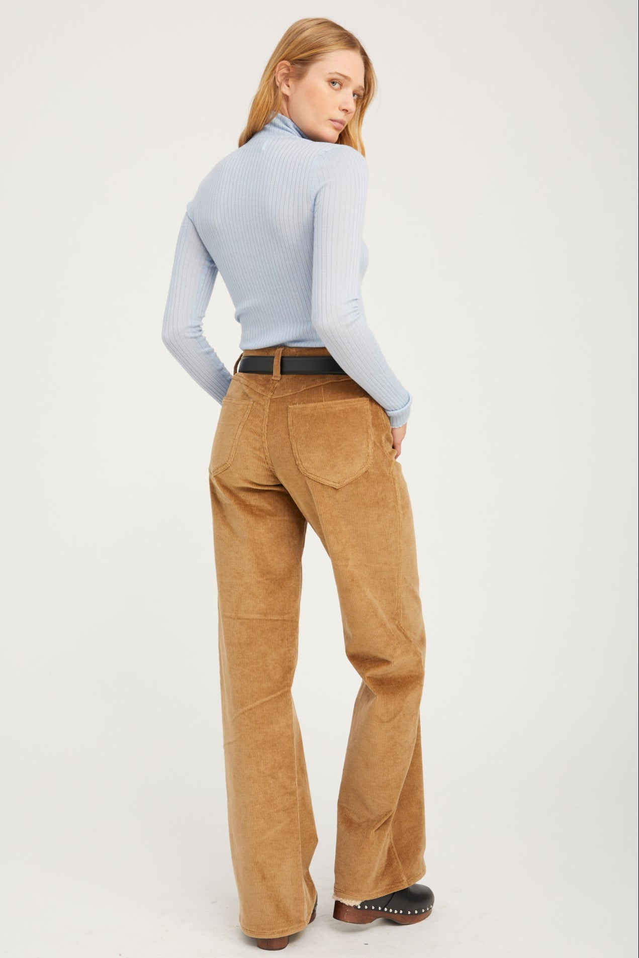 SEPIA CORDUROY WIDE LEG TROUSERS - 4