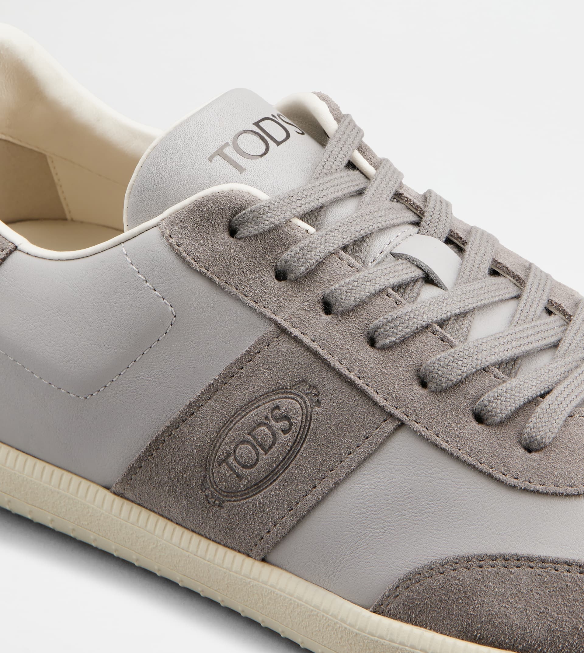 TOD'S TABS SNEAKERS IN SMOOTH LEATHER AND SUEDE - GREY - 5