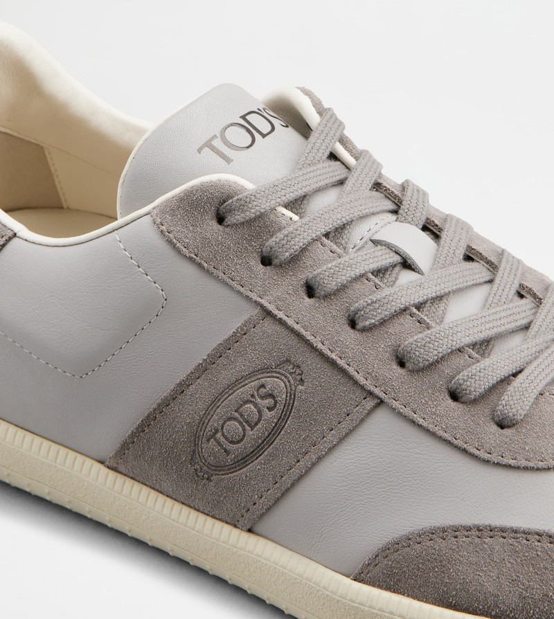 TOD'S TABS SNEAKERS IN SMOOTH LEATHER AND SUEDE - GREY 5