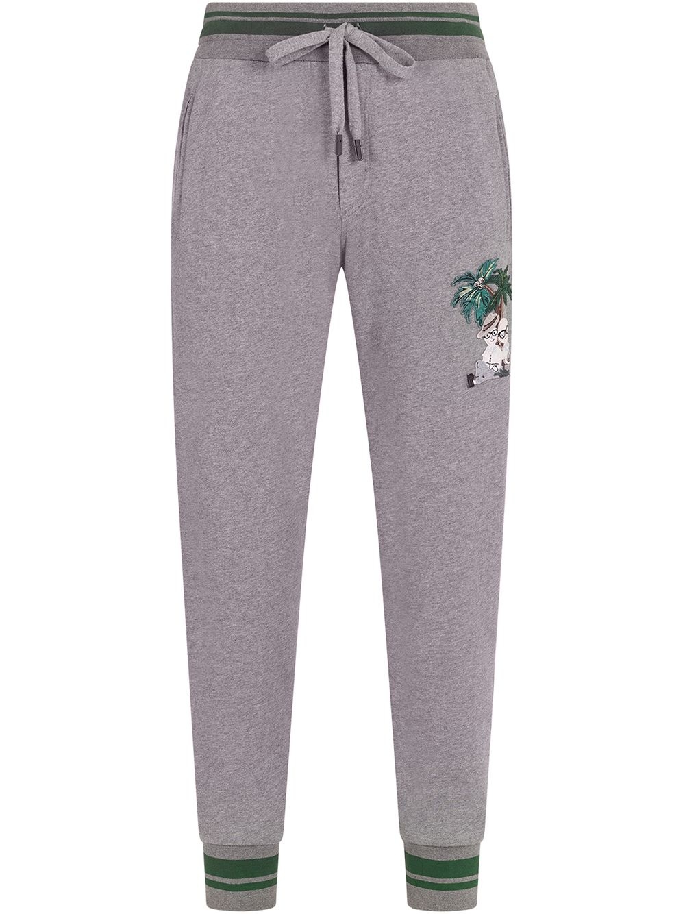 jungle character-embroidered track pants - 1