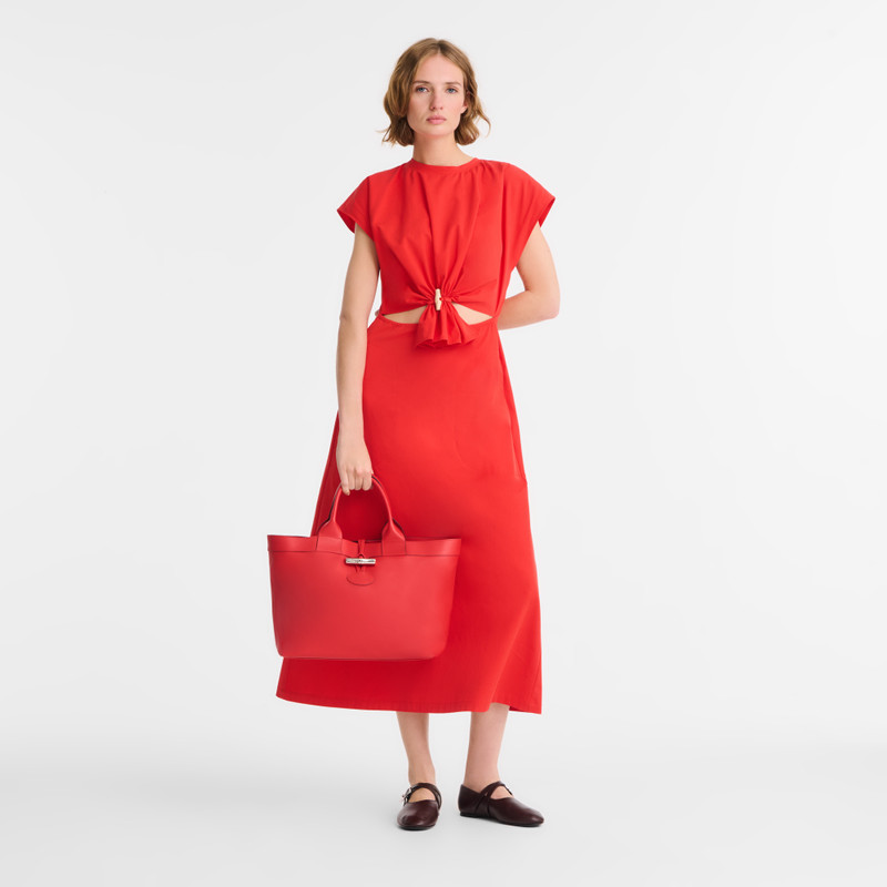 Longchamp Le Roseau L Tote bag Red - Leather outlook