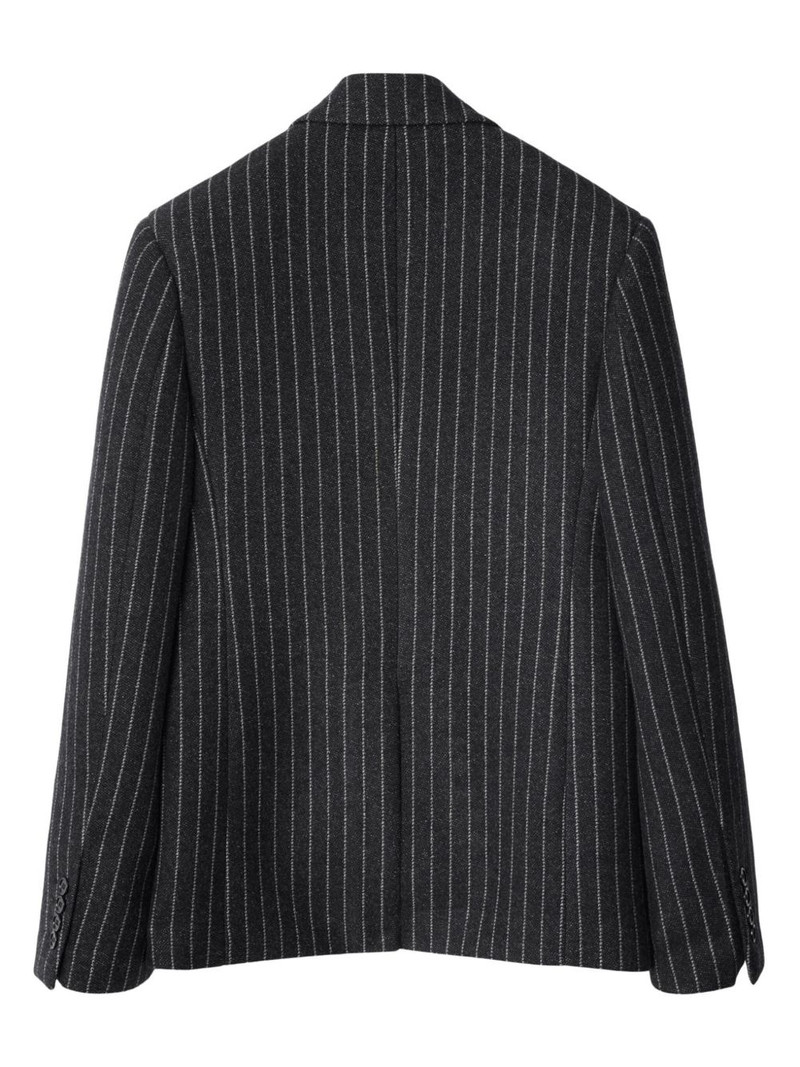 Burberry pinstripe double-breasted blazer outlook
