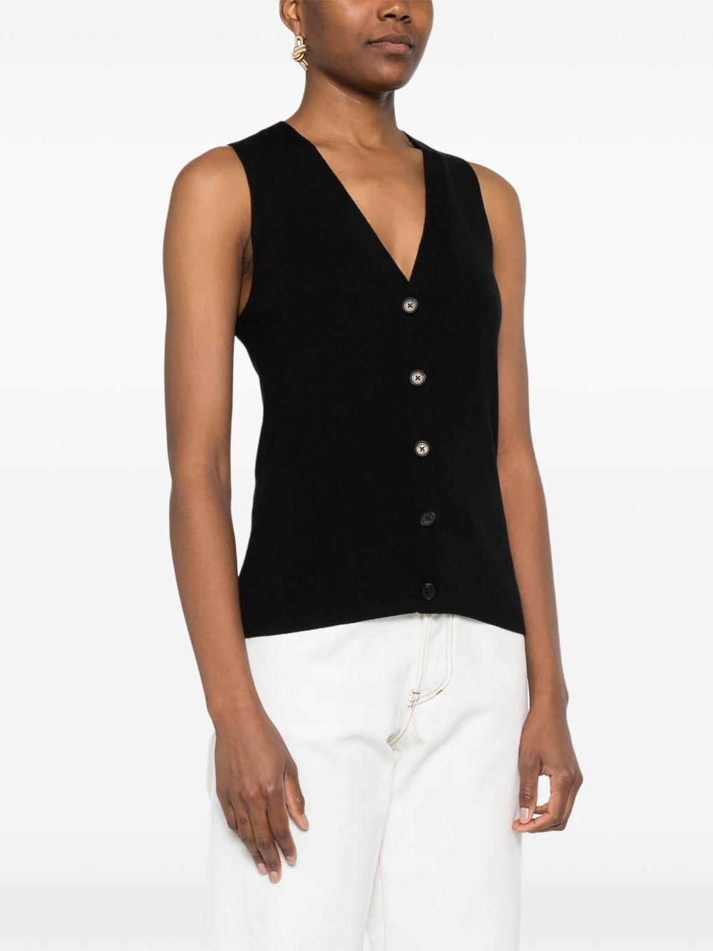 silk-blend vest - 3