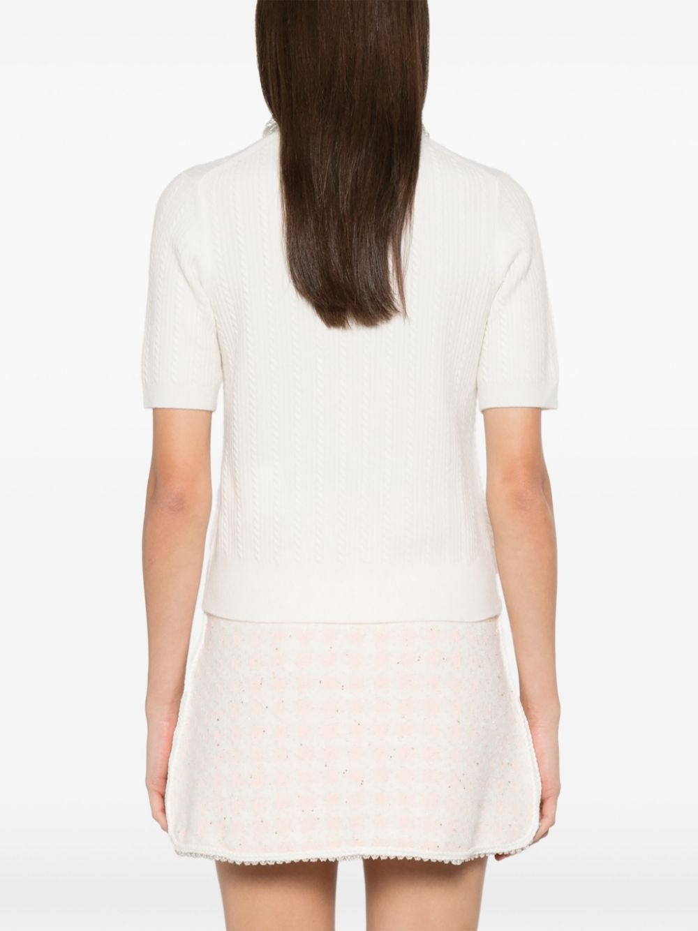 embellished-collar knitted polo shirt - 4
