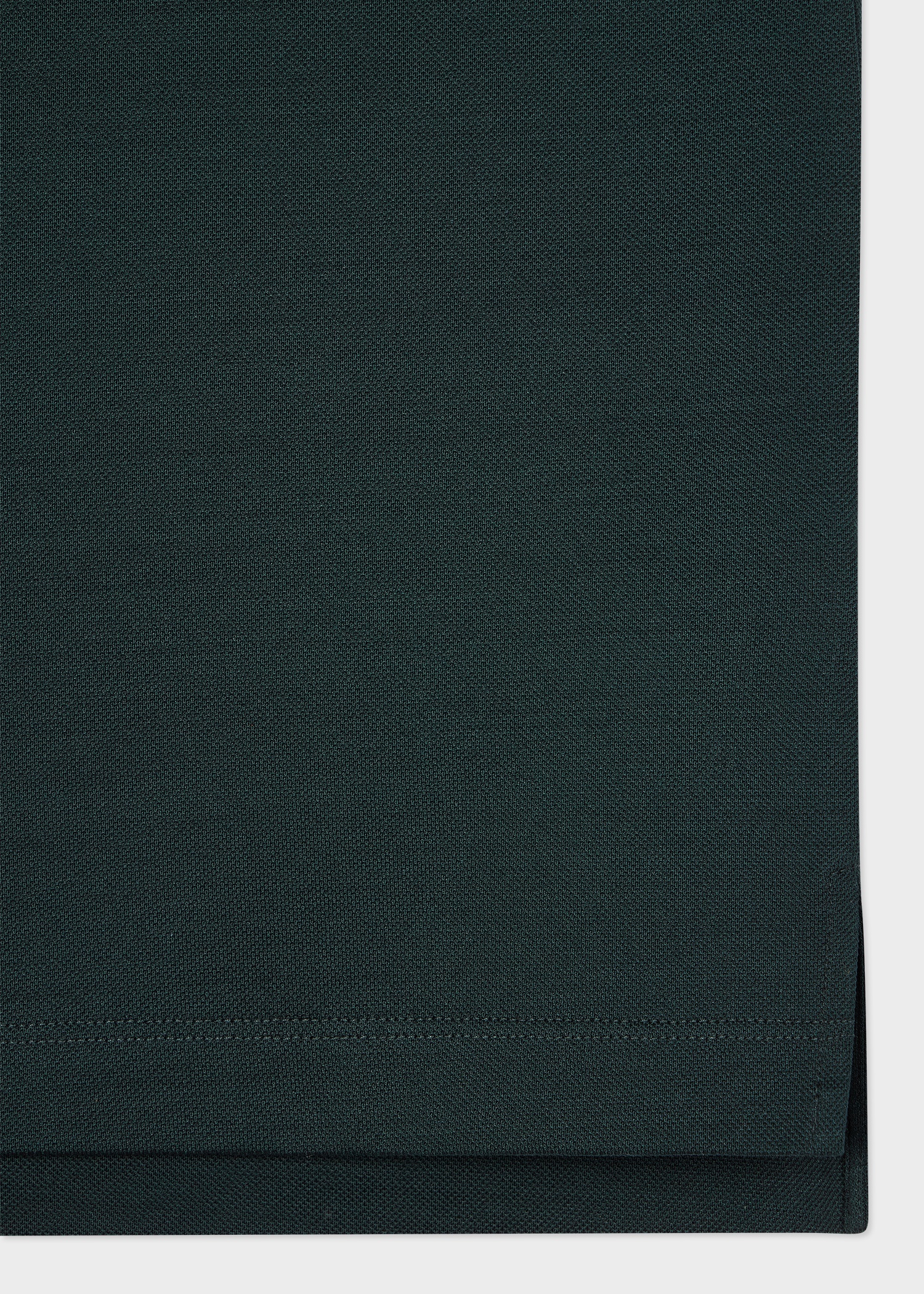 Dark Green 'Signature Stripe' Trim Polo Shirt - 2