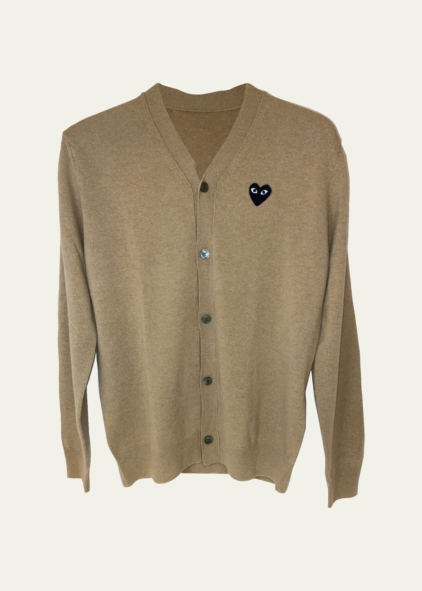 Men's Small Black Heart Cardigan Sweater - 1