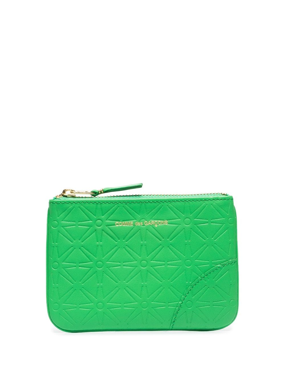 embossed-pattern leather pouch - 1