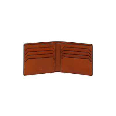 Santoni Orange saffiano leather wallet outlook